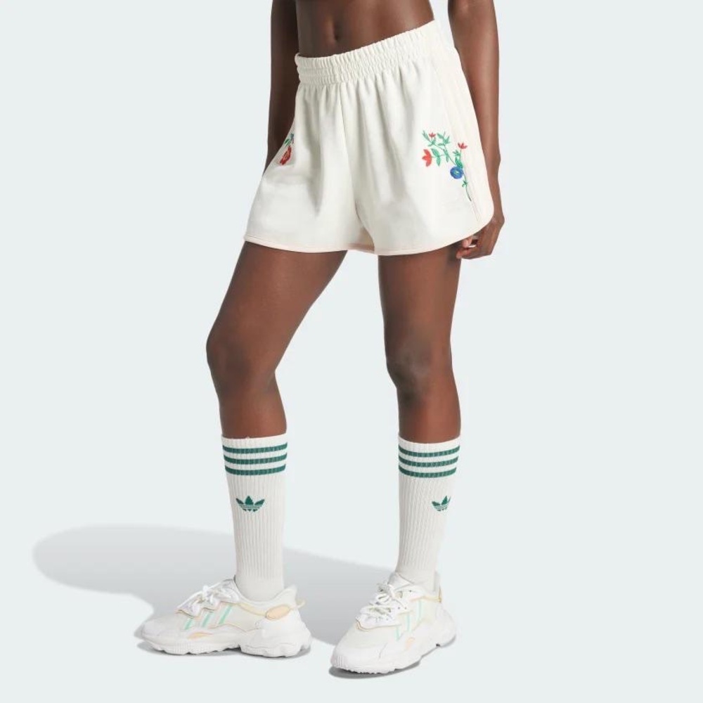 Adidas vintage retro towel lounge running yoga gym tennis floral shorts
